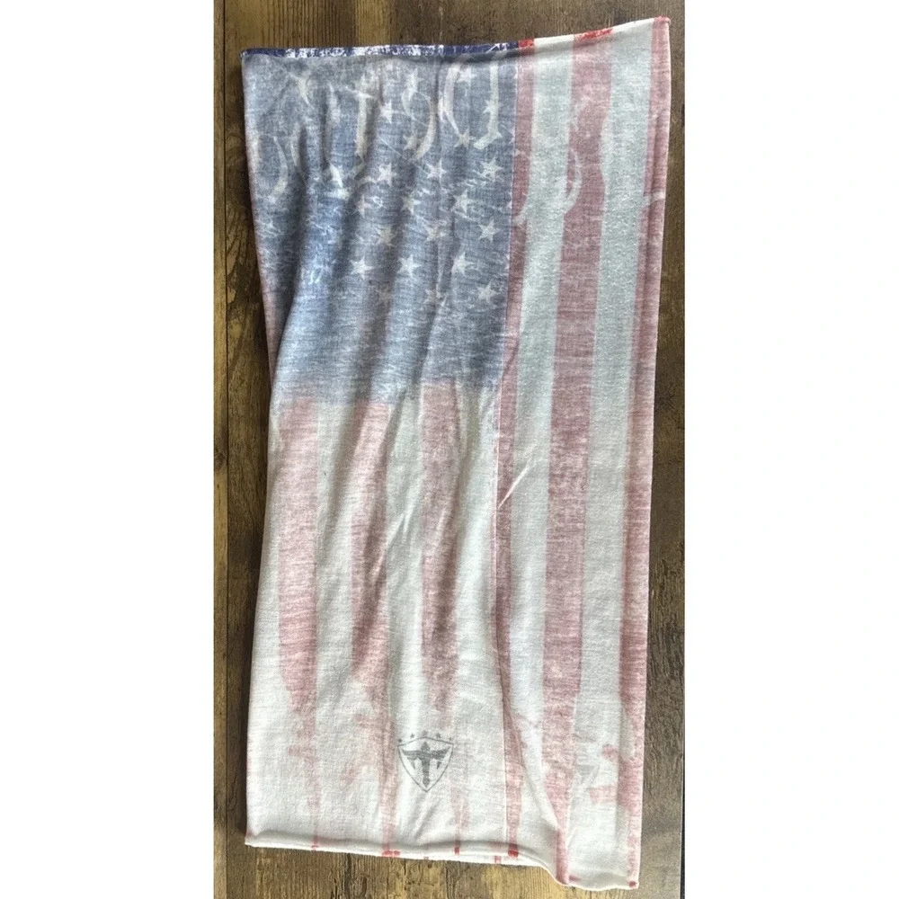 Thermal Fleece Lined Face Mask Neck Gator Fishing We The People American Flag